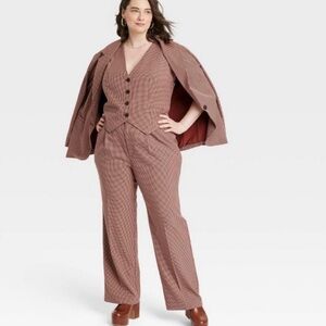 a new day Women's Brown pantsuit with Blazer NO VEST